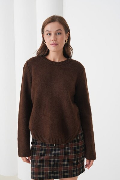 Noi Belis Oversized Soft Textured Button Detailed Knitwear Sweater Aw25Kz0102