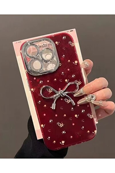 KILIF HOUSE iPhone 17 Pro Compatible Patterned Case with Stone Lens Protector