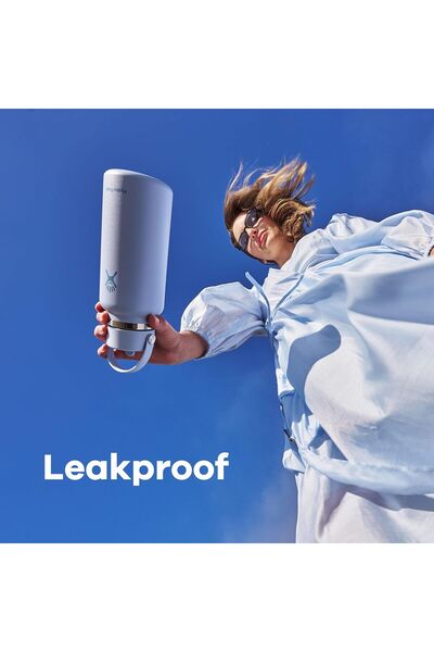 Hydro Flask Water Bottle - Insulated Stainless Steel - Wide Straw Lid, Leakproof, 24 Oz Indigo Blue