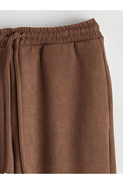 LC Waikiki Beli Lastikli Süet Görünümlü Kadın Jogger Pantolon