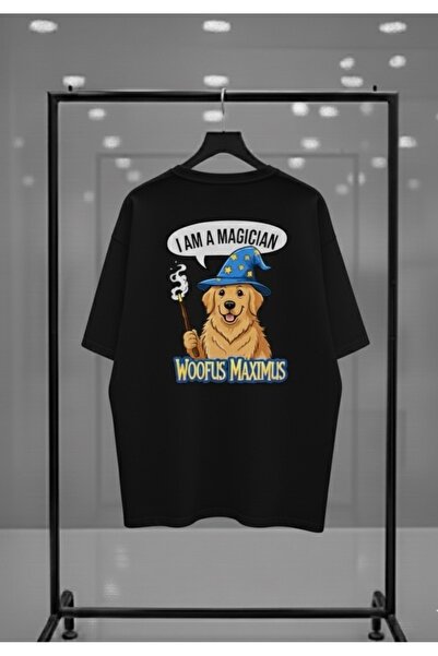 Infire clothing Unisex Oversized Magic Dog Ba Printed -Shirt