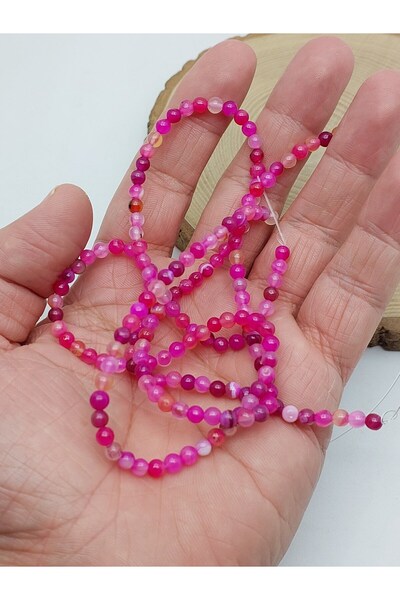 Yasamtohumu Dizi din pietre agate variate roz de 4mm – Bijuterii minimaliste ...
