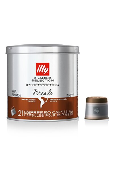 illy كبسولات قهوة إيبر إسبريسو - تحميص برازيلي (منشأ واحد) - ٢١ كبسولة