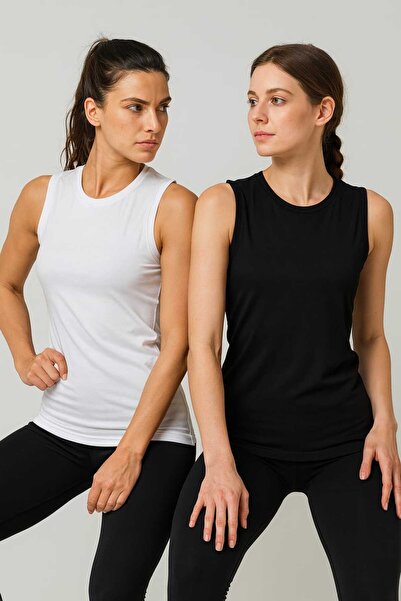 Tenra Women's Sports Badi 2 Pieces Black - White