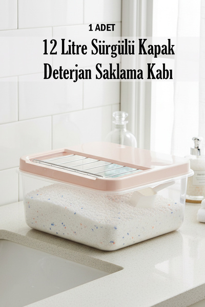 FİTHOME 12 Litre Çok Amaçlı Sürgülü Kapak Saklama Kabı Patates Soğan Deterjan...