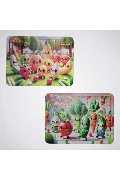 LİBE 2-Piece Fruit-Vegetable Themed Puzzle (40*40) Pieces