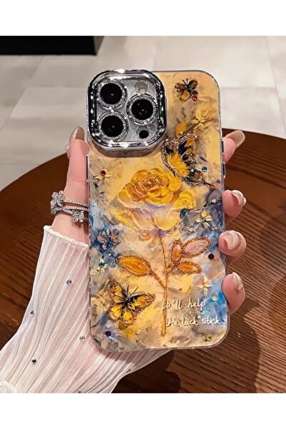 KILIF HOUSE حافظة منقوشة متوافقة مع آيفون 16 مع واقي عدسة حجري