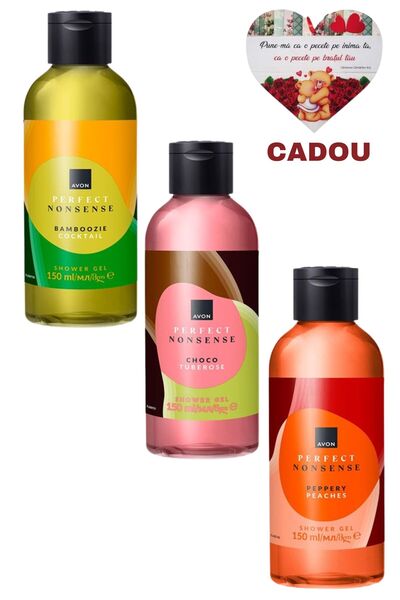 AVON Gel de dus Perfect Nonsense Peppery Peaches+Choco Tuberose+Bamboozie Cocktail x 150 ml
