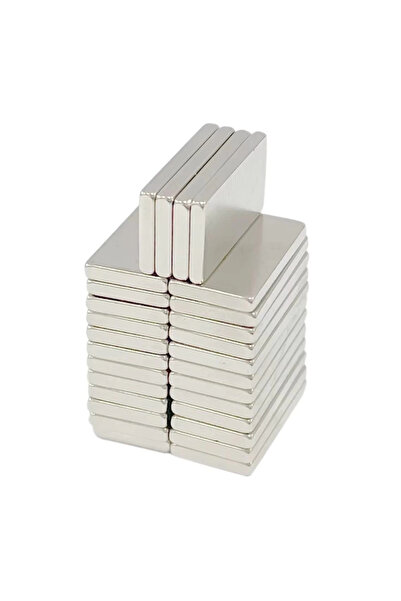 Epilons 100 Pieces 20X10X2 mm Neodymium Magnet Square Magnet N35 Nickel Plated Strong Quality Durable