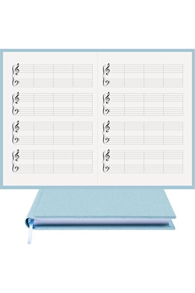 BİDEFTER Piano Note Notebook (g Major) 100% Handmade, Hand Sewing, 2026 Collection, Viscose Fabric–A/5