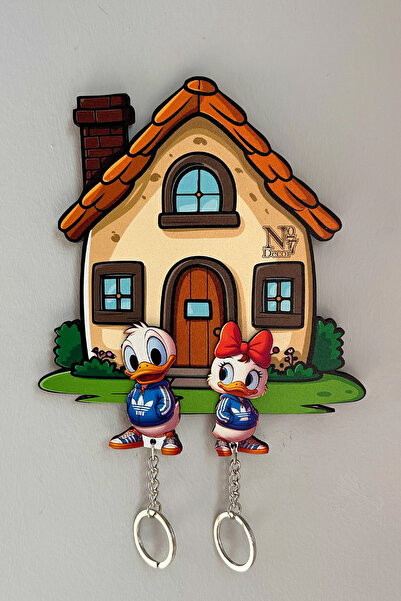 no77decor Kişiye Özel Yukarı Bak Ev Duvar Askılı Anahtarlık 6 Mm Ahşap Lazer ...