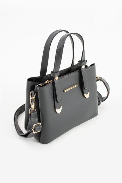 Sanmorris Women's 4 Compartment Simple Stylish Shoulder and Hand Bag with Gold Accessories