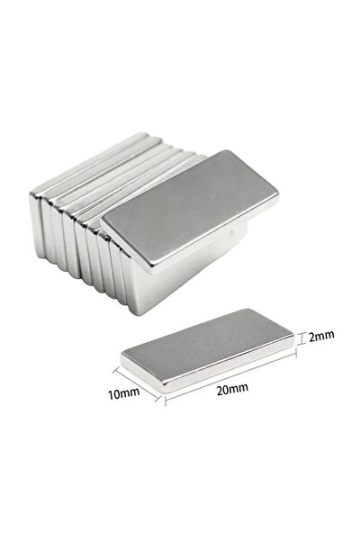 Epilons 10 Pieces 20X10X2 mm Neodymium Magnet Square Magnet N35 Nickel Plated Strong Quality Durable