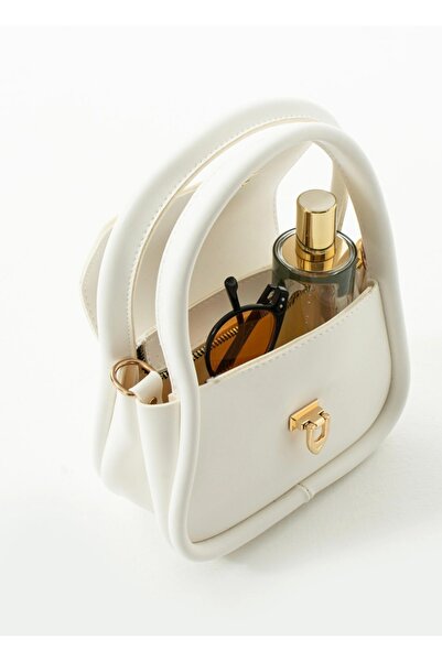 EZZY BLİSS Women's Mini Lock Detailed Stylish Handbag Shoulder and Strap Bag