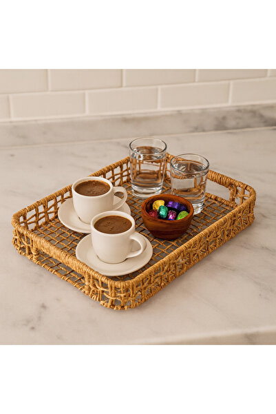 BeigeCo. 2-Piece Wicker Knitted Basket