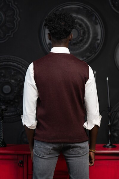 Woolen World V-Neck Regular Fit Wool Sleeveless Knitwear Sweater