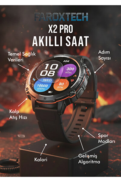 FaroxTech X2 PRO Akıllı Saat - Sağlık Takibi - Telefon Tam Kontrol - Spor & Y...