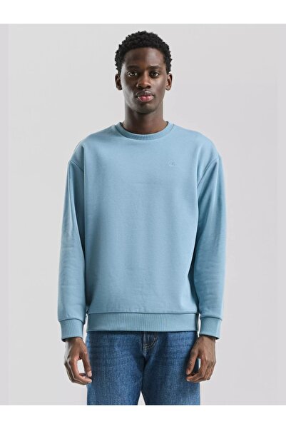 QS by s.Oliver Q/S by s.Oliver Men's crew neck sweatshirt with chest logo, Light blue