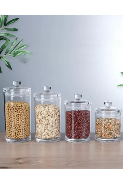 ABAREEK Clear acrylic jar with lid for displaying sweets, airtight storage jar for organizing weddings and home use