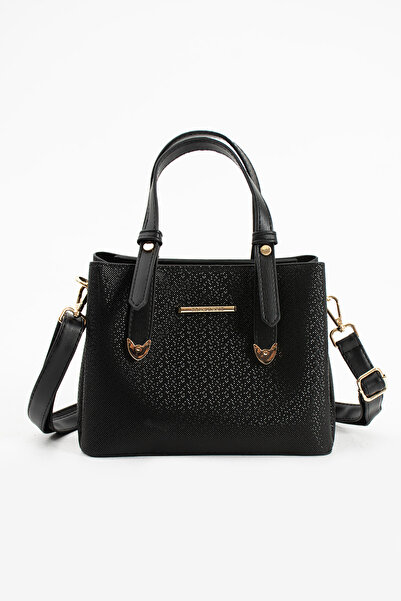 Sanmorris Women's 4 Compartment Simple Stylish Shoulder and Hand Bag with Gold Accessories