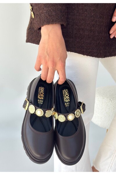 Kanonik Education Okira Brown Leather Oxford Shoes