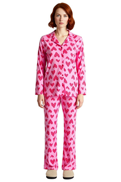 PayBuy Women's Heart Patterned Pajama Set Functional Durable Quality Comfortable Aesthetic Premium Stylish