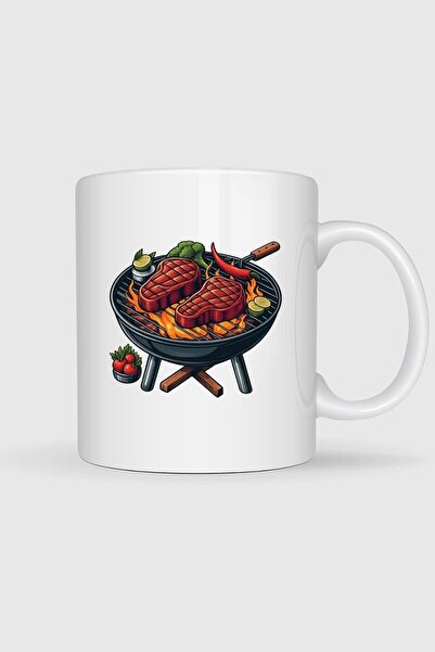 Bahriyeli Collection Grilled Steak Barbecue Printed Mugs