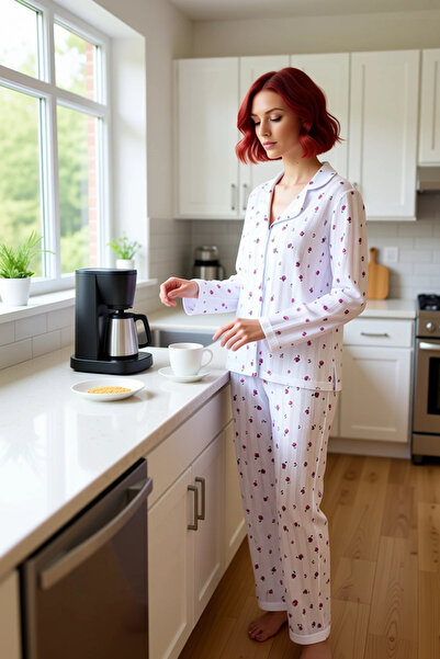 PayBuy Women's Floral Shirt Collar Pajama Set Functional Durable Quality Comfortable Aesthetic Stylish