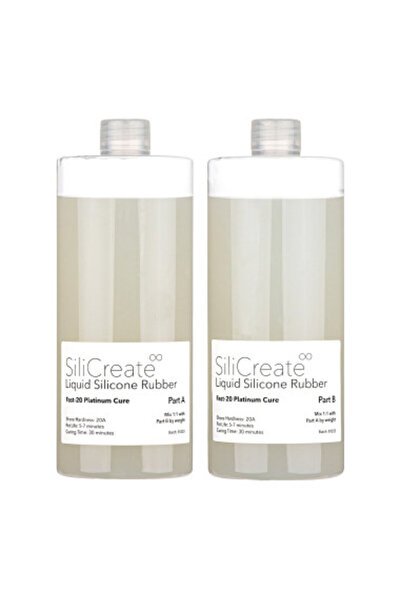 SiliCreate liquid silicone rubber, platinum-cure, soft, Shore 20A, fast cure 4 kg