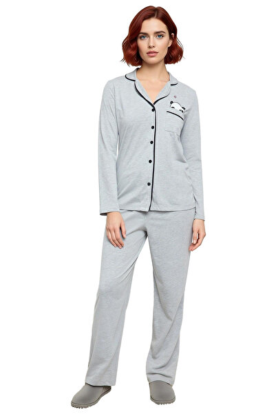 PayBuy Women's Melange Panda Printed Shirt Pants Pajamas Set Functional Durable Quality Stylish