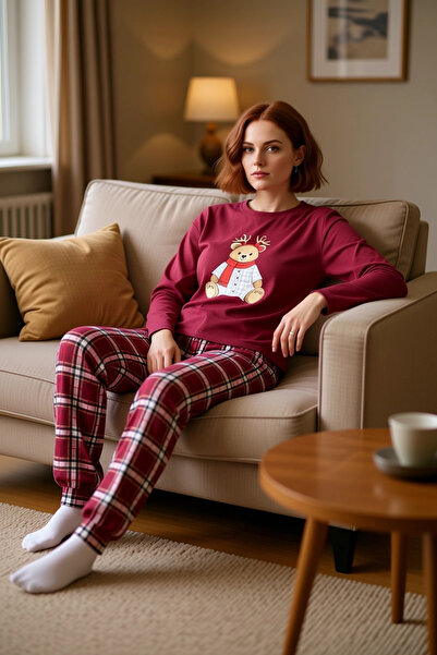 PayBuy Γυναικείο χειμερινό σετ πιτζάμες με λαιμόκοψη με θέμα την Πρωτοχρονιά,...