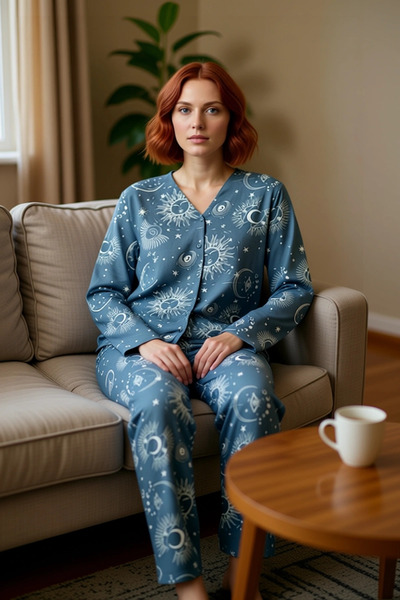 PayBuy Γυναικείο σετ πιτζάμες από βισκόζη με σχέδιο Galaxy Λειτουργικό, ανθεκτικό, ποιοτικό, άνετο και αισθητικό