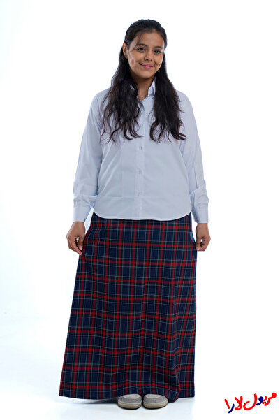maryool lara navy blue checkered skirt