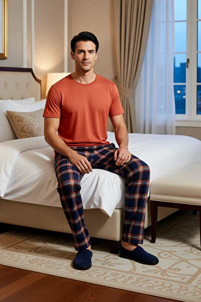 PayBuy Men's Tile Plaid Pajama Set Functional Durable Quality Comfortable Aesthetic Premium Stylish