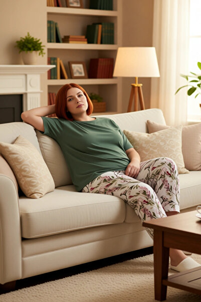 PayBuy Set de pijamale Capri cu flori pentru femei Funcțional Durabil Calitat...