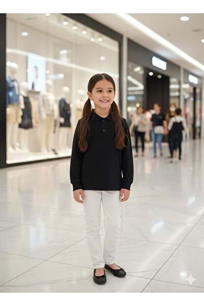 pour la riviere Girls Boys Polo Neck Long Sleeve Basic Tshirt