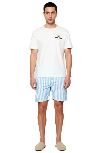 PayBuy Men's Striped Pajama Set Crew Neck Short Sleeve Functional Durable Quality Modern