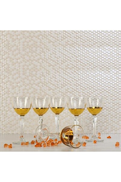 Paşabahçe Sany 6-Piece Gold Coffee Side Cup Set