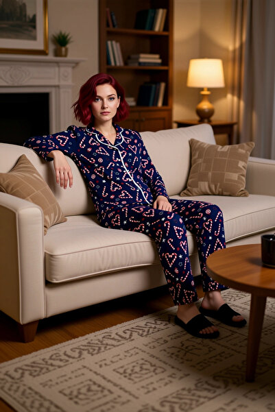 PayBuy Ženski novogodišnji pidžama set Košulja kragna funkcionalan, izdržljiv...