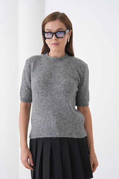Noi Belis Soft Textured Short Sleeve Regular Fit Knitwear Sweater Aw25Kz0103