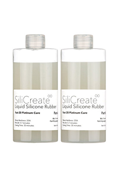 SiliCreate liquid silicone rubber, platinum-cure, soft, Shore 20A, fast cure 4 kg