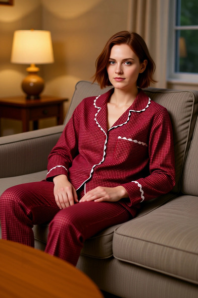 PayBuy Set de pijamale din viscoză în carouri pentru femei Funcțional Durabil...