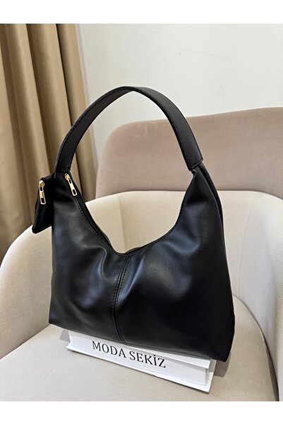 Moda Sekiz Women's Faux Leather Baguette Model Wallet Shoulder Bag with Accessories