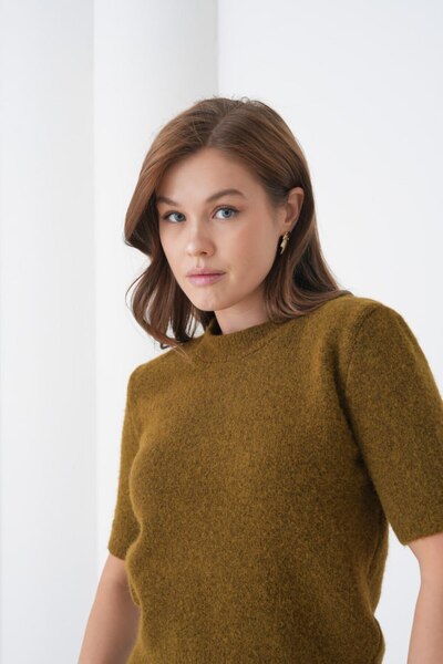 Noi Belis Soft Textured Short Sleeve Regular Fit Knitwear Sweater Aw25Kz0103