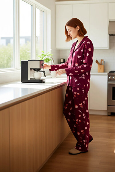 PayBuy Women's Heart Printed Shirt Collar Pajama Set Functional Durable Quality Comfortable Stylish