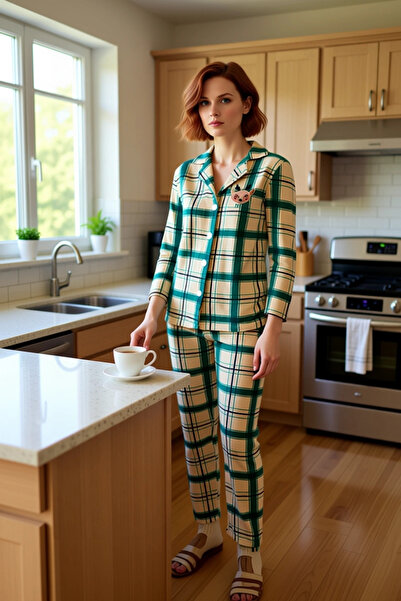 PayBuy Women's Plaid Fleece Pajama Set Red Detailed Functional Durable Quality Comfortable Stylish