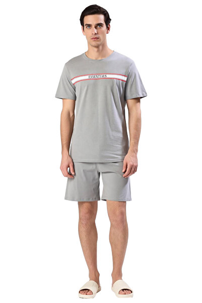 PayBuy Men's Crew Neck Printed Knitted Pajama Set Functional Durable Quality Comfortable Stylish