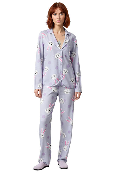 PayBuy Women's Viscose Rabbit Pattern Shirt Pants Pajama Set Functional Durable Quality Stylish