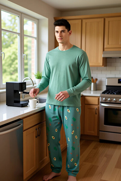 PayBuy Αβοκάντο με τύπωμα Σετ ανδρικές πιτζάμες με λαιμόκοψη λειτουργικό, ανθεκτικό, ποιοτικό, άνετο και κομψό