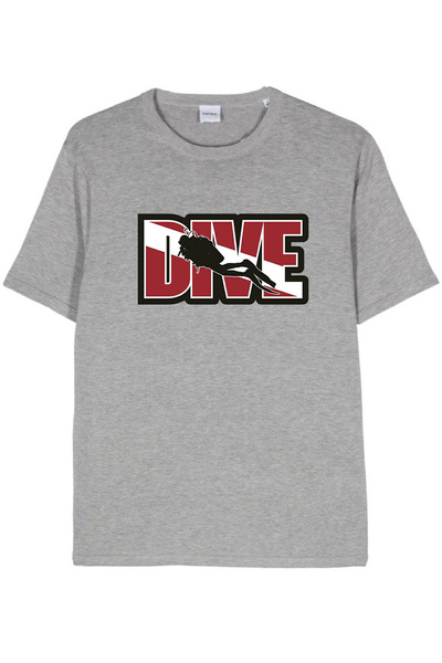 aytok tekstil Printed Men Women Unisex Crew Neck Printed T-Shirt Black Tshirt Tee Diving Fishman Diver